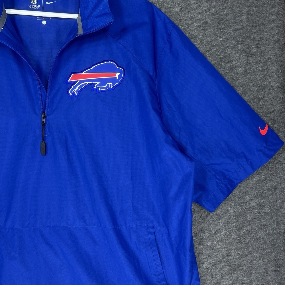 Nike On Field Bufflao Bills Sideline Coach Windbreaker Men L Blue Vented 1/4 zip - Picture 3 of 15